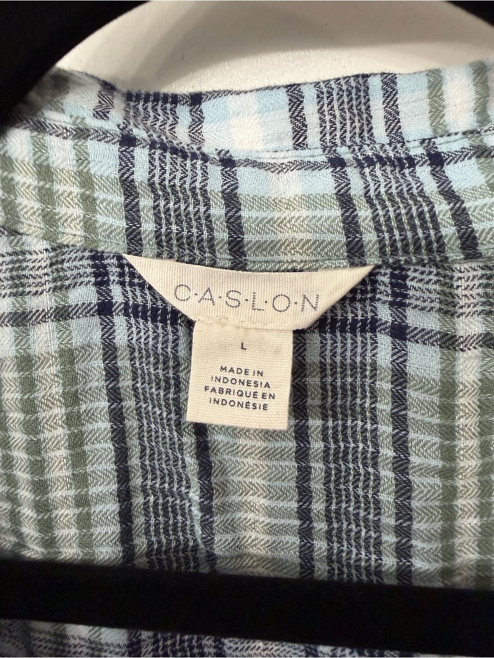 Caslon Green & Blue Plaid Short Sleeve Button Shirt - Picture 3 of 3